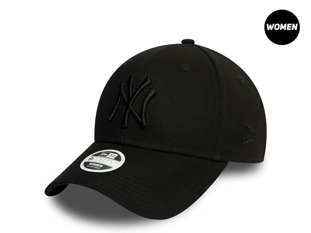 New Era New York Yankees Essential Black and Black Womens 9Forty Strapback Cap