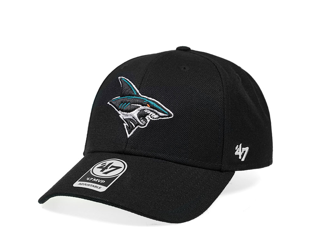 47Brand San Jose Sharks Secondary Logo Black Strapback Cap