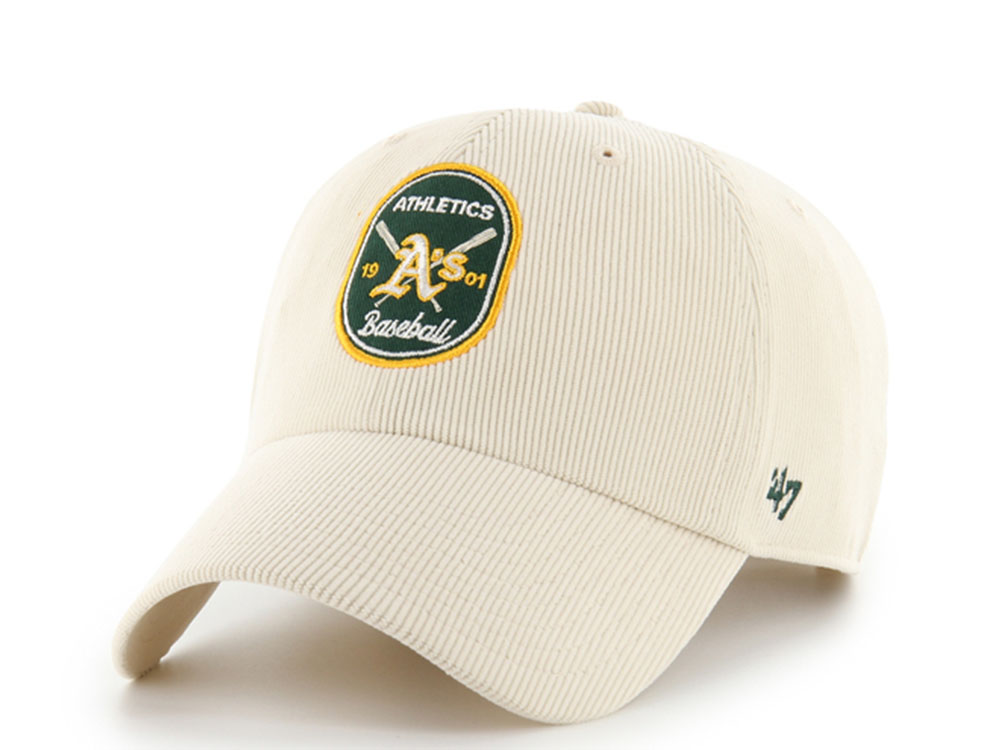 47 Brand Oakland Athletics Crosspatch Natural Corduroy Clean Up Strapback Cap