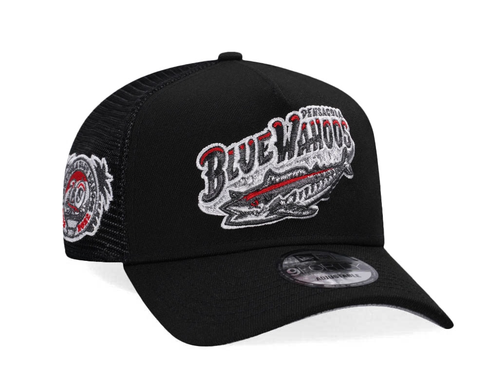 New Era Pensacola Blue Wahoos 10 Years Black Trucker Edition 9Forty A Frame Snapback Cap