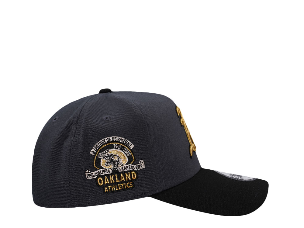 New Era Oakland Athletics 100th Anniversary Dark Gray Two Tone Edition 9Forty A Frame Snapback Cap