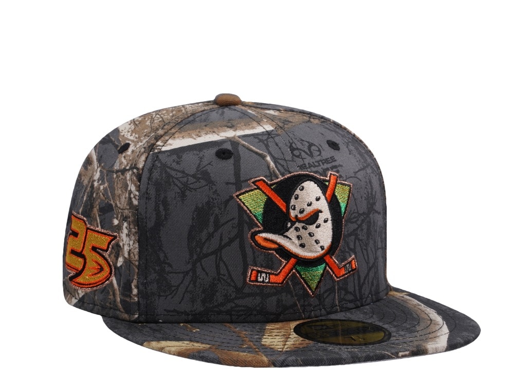 New Era Anaheim Ducks 25th Anniversary Black Realtree APX Prime Edition 59Fifty Fitted Cap