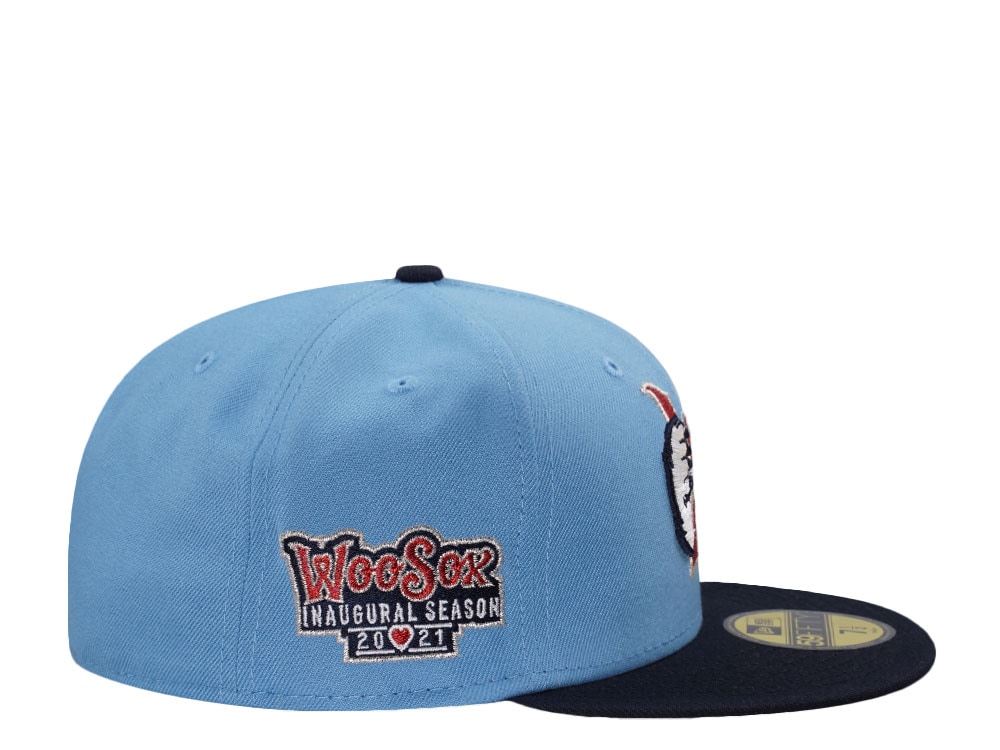 New Era Erie Worcester Red Sox Inaugural Season 2021 Sky Two Tone Edition 59Fifty Fitted Cap