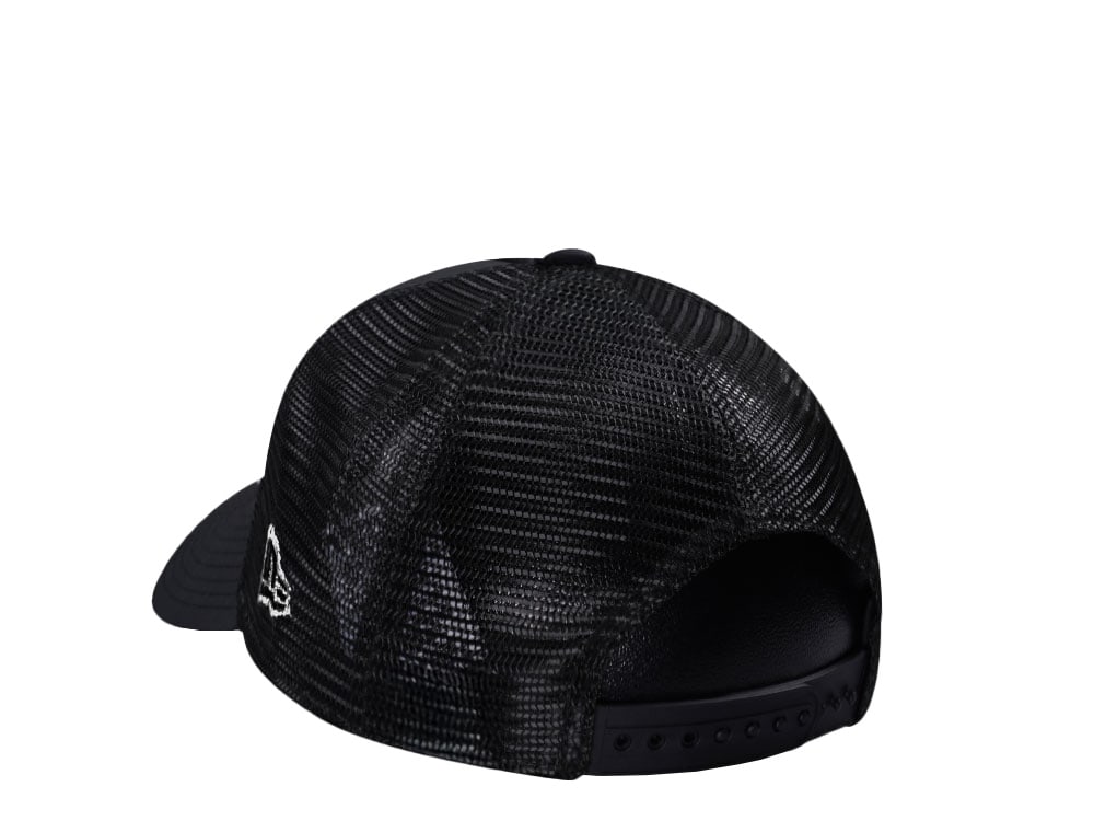 New Era New York Yankees Script Black Prime Edition 9Forty A Frame Trucker Snapback Cap