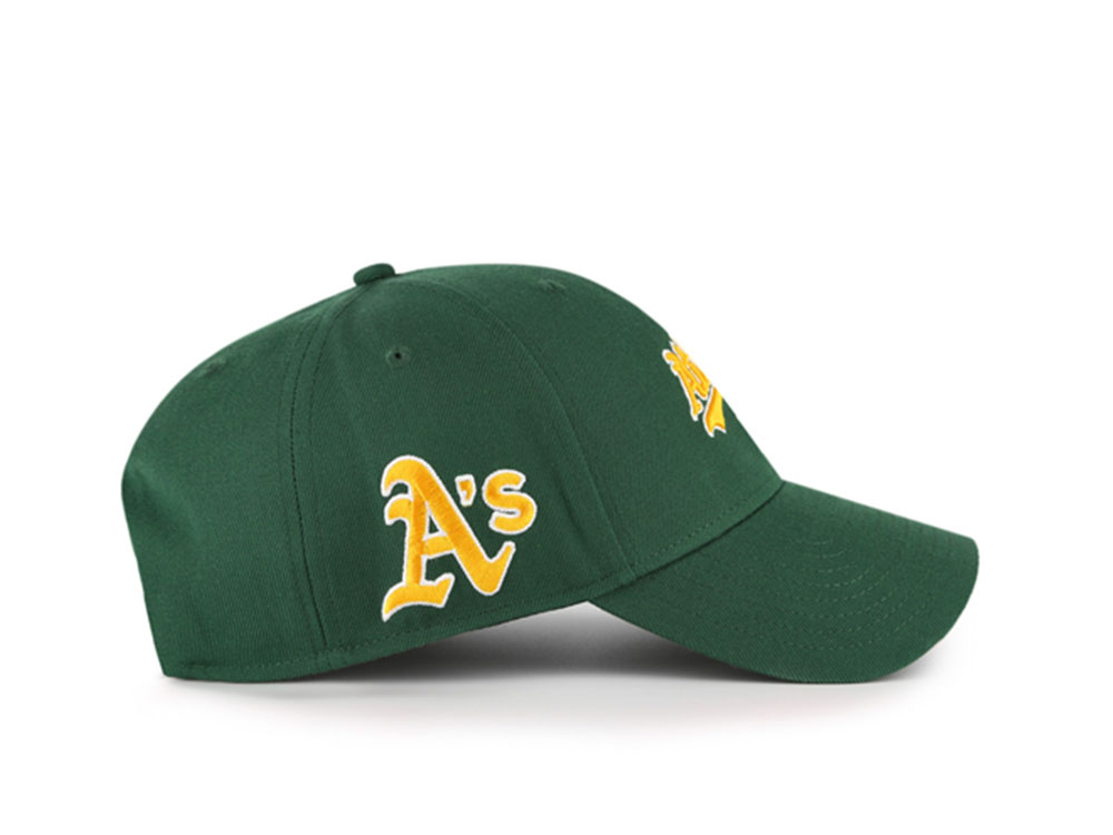 47 Brand Oakland Athletics Ballpark Script Green Edition MVP Strapback Cap