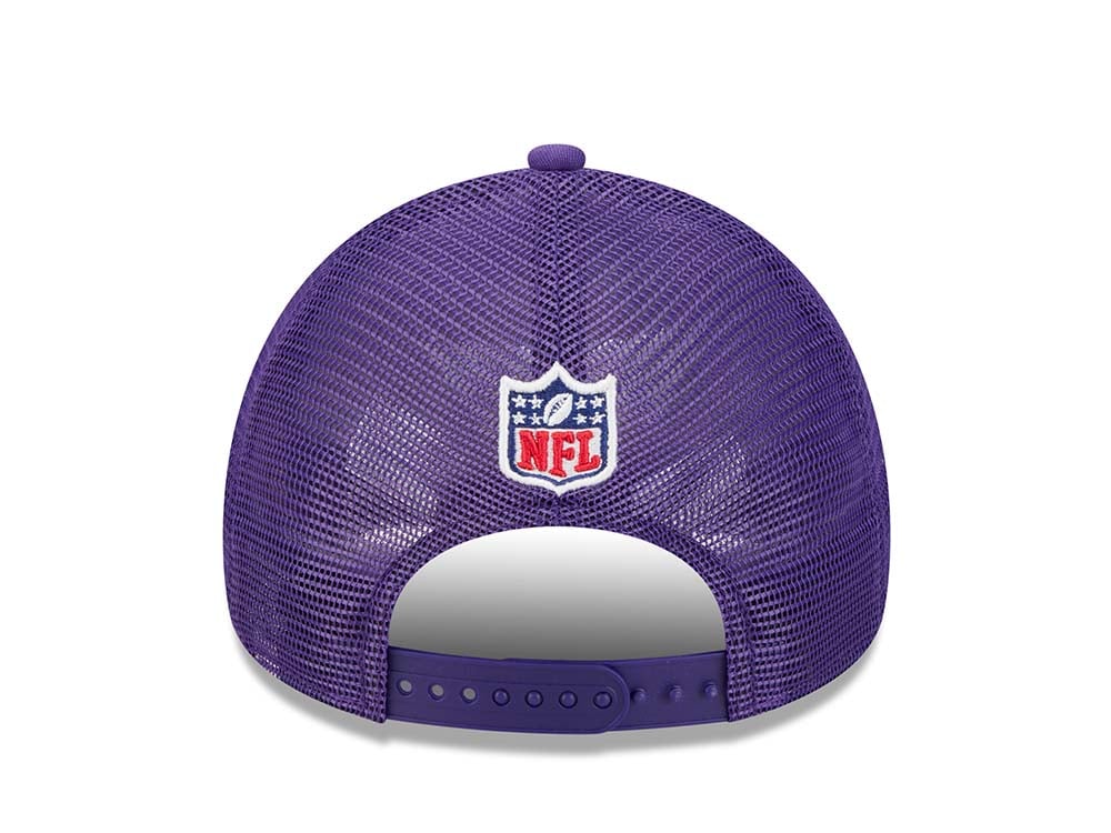 New Era Minnesota Vikings Sideline 2024 9Forty A Frame Trucker Snapback Cap