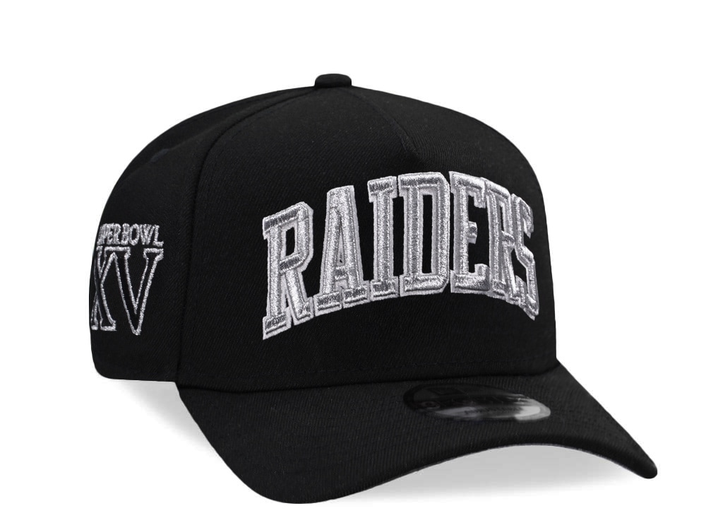 New Era Las Vegas Raiders Super Bowl XV Black Prime Edition 9Forty A Frame Snapback Cap