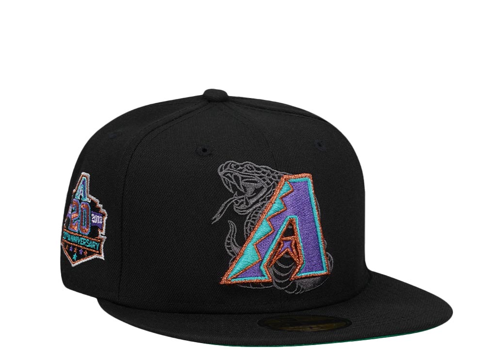 New Era Arizona Diamondbacks 20th Anniversary Black Copper Throwback Edition 59Fifty Fitted Cap
