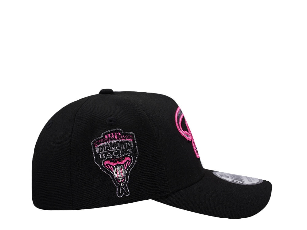 New Era Arizona Diamondbacks Inaugural Season Pink Glow Black Prime Edition 9Forty A Frame Snapback Cap