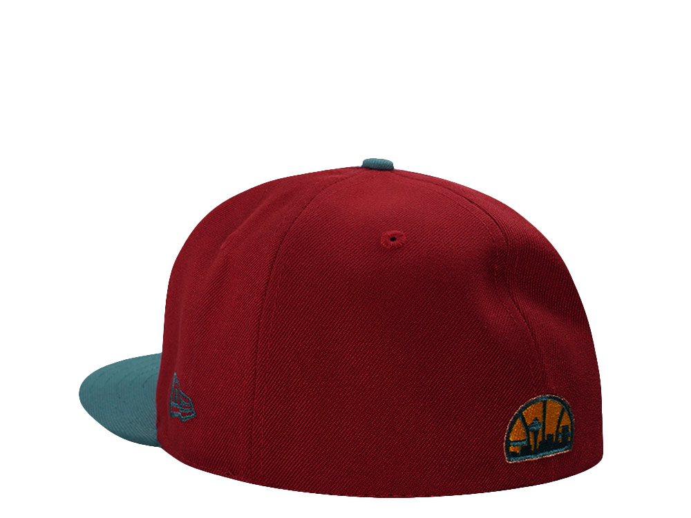 New Era Seattle Supersonics Maroon Two Tone Edition 59Fifty Fitted Cap