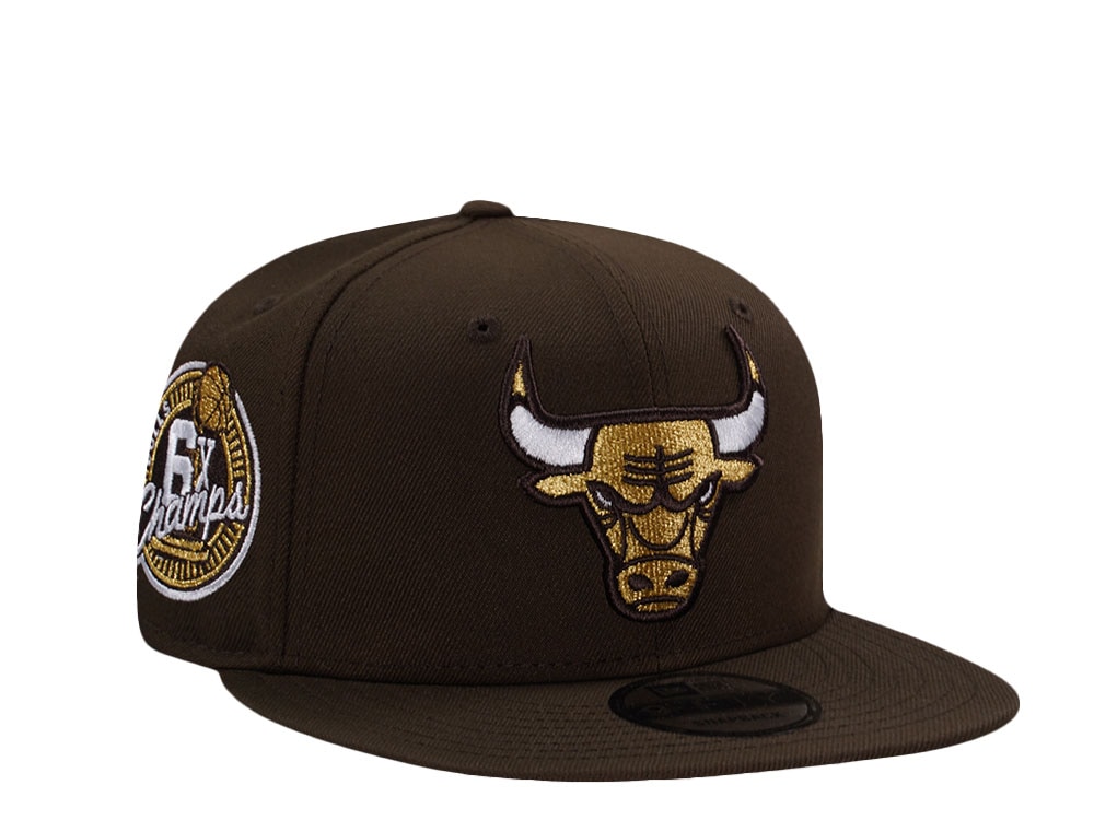 New Era Chicago Bulls 6x Champs Brown Prime Edition 9Fifty Snapback Cap