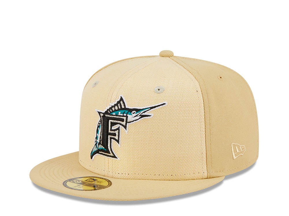 New Era Florida Marlins Inaugural Year 1993 Raffia Front Vegas Gold Edition 59Fifty Fitted Cap