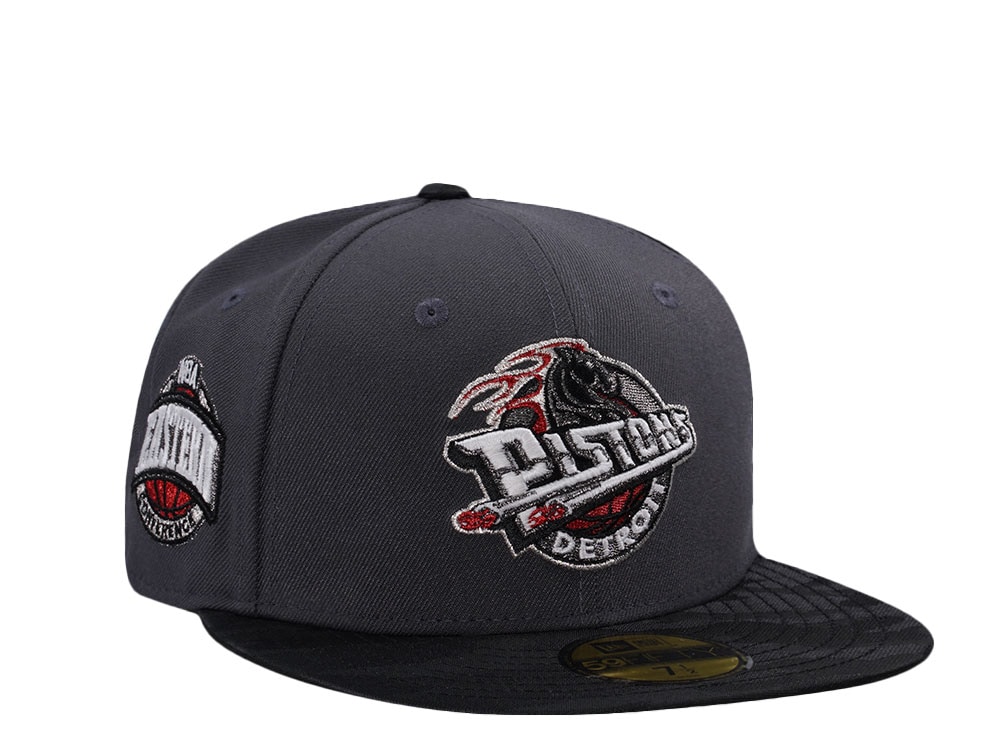 New Era Detroit Pistons NBA Eastern Conference Dark Gray Glow In The Dark Moon Edition 59Fifty Fitted Cap