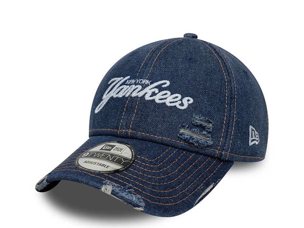 New Era New York Yankees Denim Distress Navy 9Twenty Strapback Cap