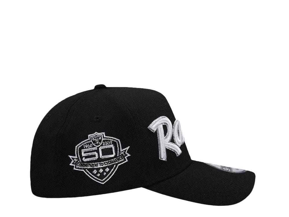 New Era Las Vegas Raiders 50th Anniversary Black Script Edition 9Forty A Frame Snapback Cap