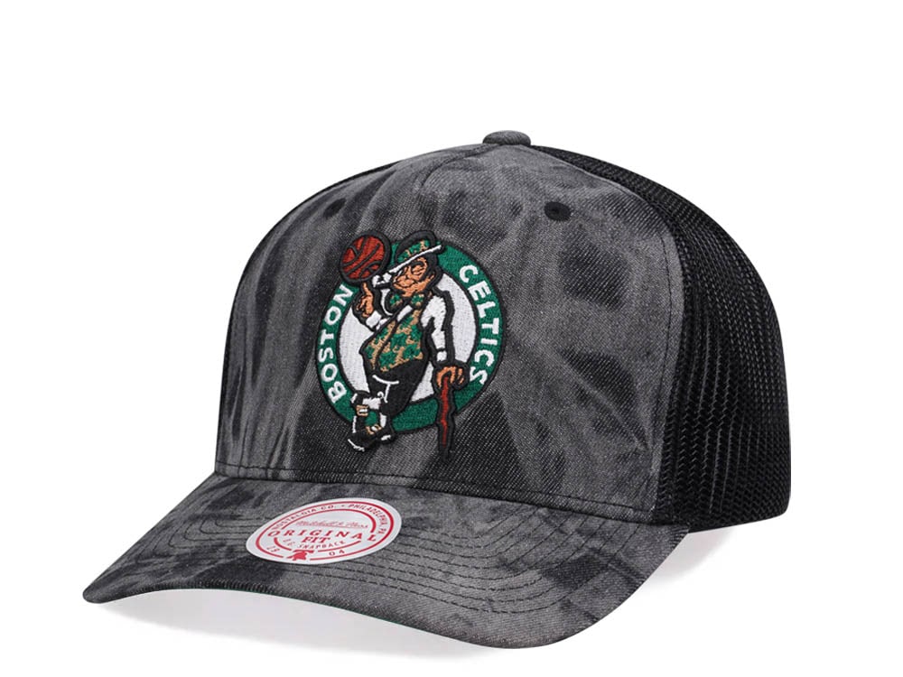 Mitchell & Ness Boston Celtics Burnt Ends Black Trucker Snapback Cap