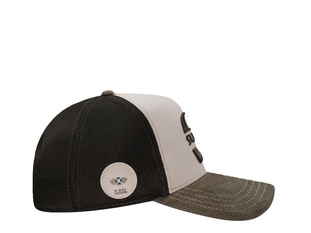 Capslab Superman World Beige Trucker Snapback Cap