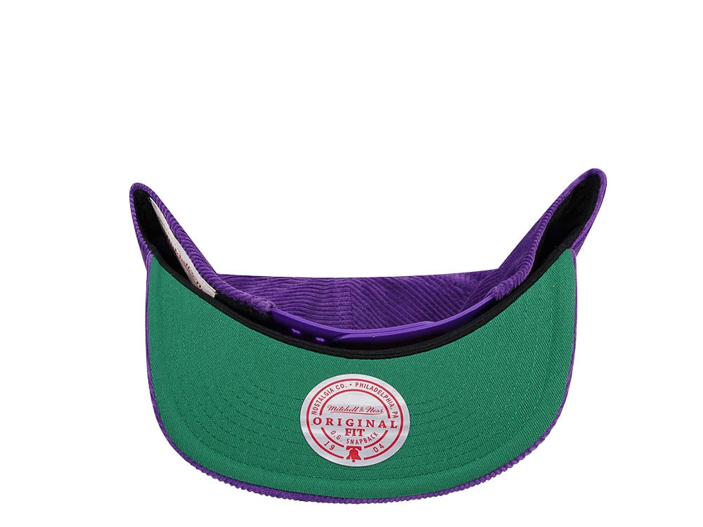Mitchell & Ness Charlotte Hornets Purple Cord Hardwood Classic Snapback Cap