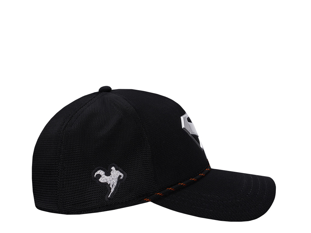 Capslab Superman Silver Logo Black Trucker Snapback Cap