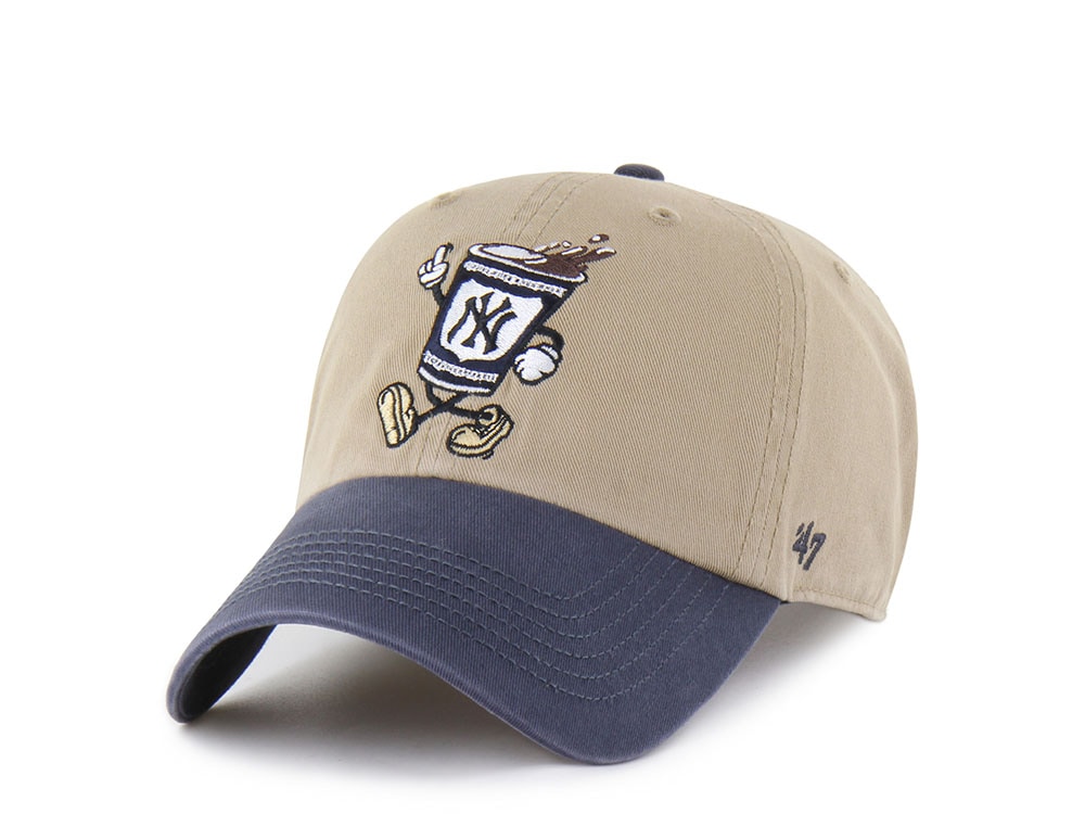 47Brand New York Yankees Khaki Cartoon Icon Edition Clean Up Strapback Cap