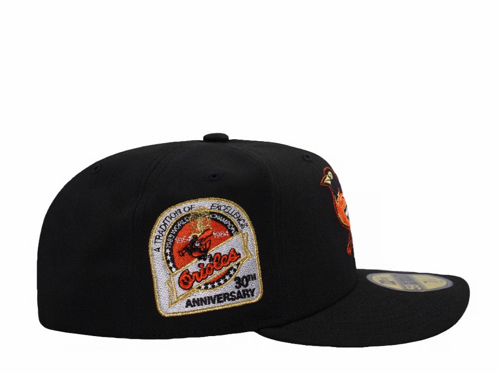 New Era Baltimore Orioles 30th Anniversary Black Prime Edition 59Fifty Pre Curved Fitted Cap
