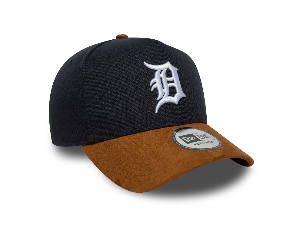 New Era Detroit Tigers Navy Suede Visor 9Forty A Frame Snapback Cap