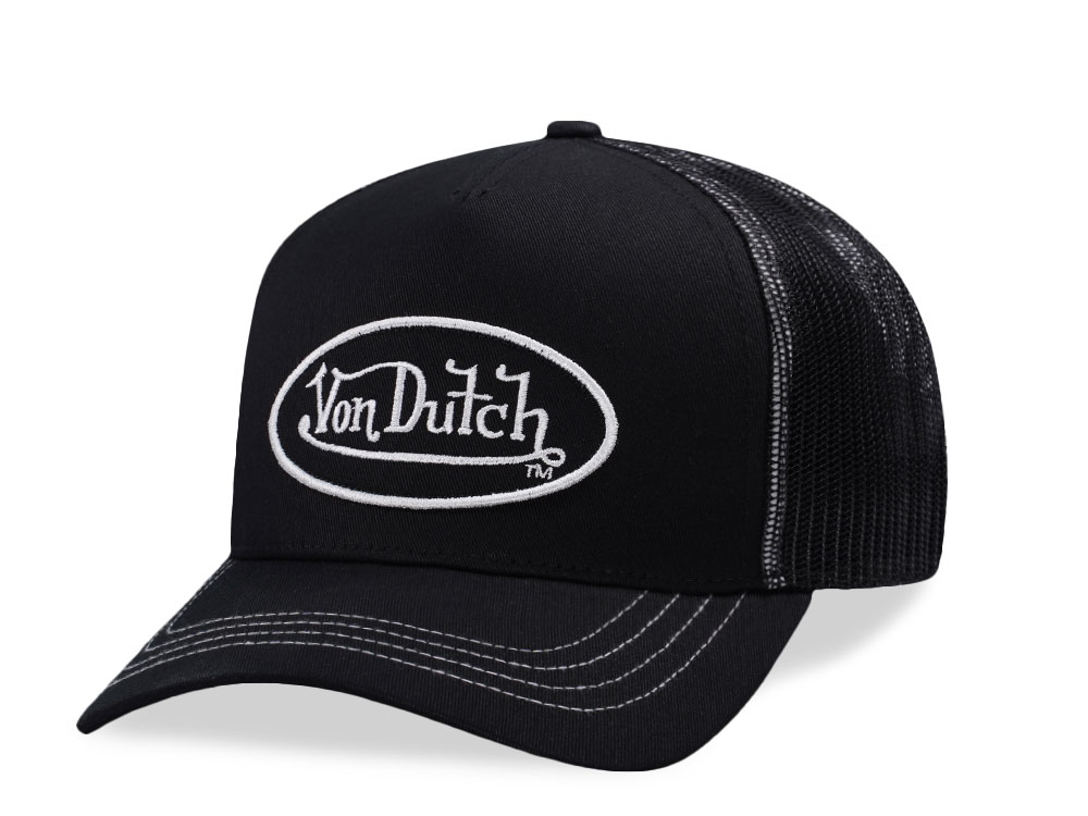 Von Dutch Oval Patch Black Trucker Snapback Cap
