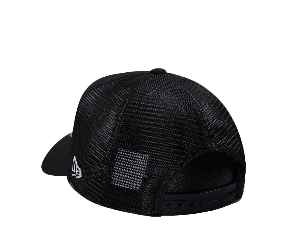 New Era Los Angeles Dodgers Double Eagle Black 9Forty A Frame Trucker Snapback Cap