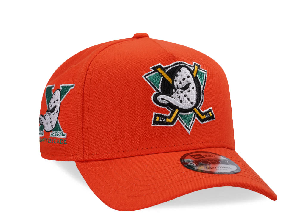 New Era Anaheim Ducks 10th Anniversary Orange Prime Edition 9Forty A Frame Snapback Cap