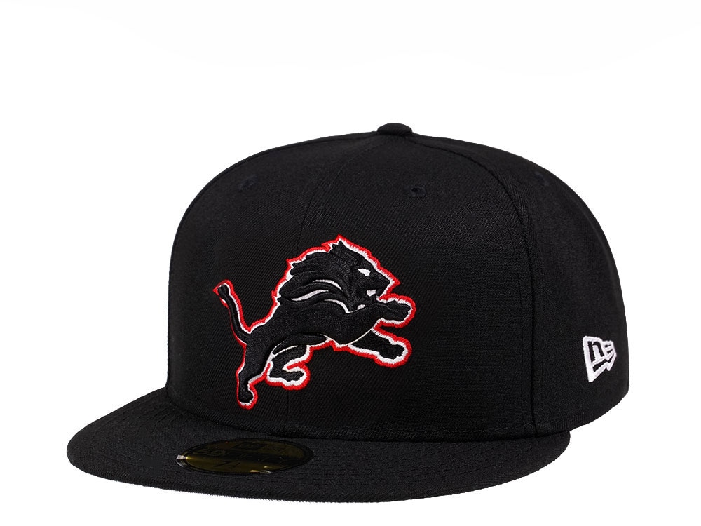 New Era Detroit Lions Black Crimson Collection 59Fifty Fitted Cap