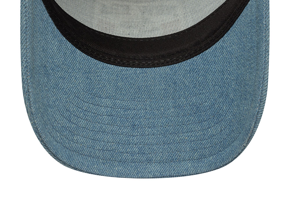 New Era Denim Patch Sky Blue 9Forty A Frame Trucker Snapback Cap