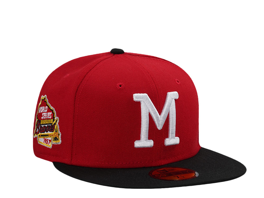 New Era Milwaukee Braves World Series 1957 Red Two Tone Edition 59Fifty Fitted Cap