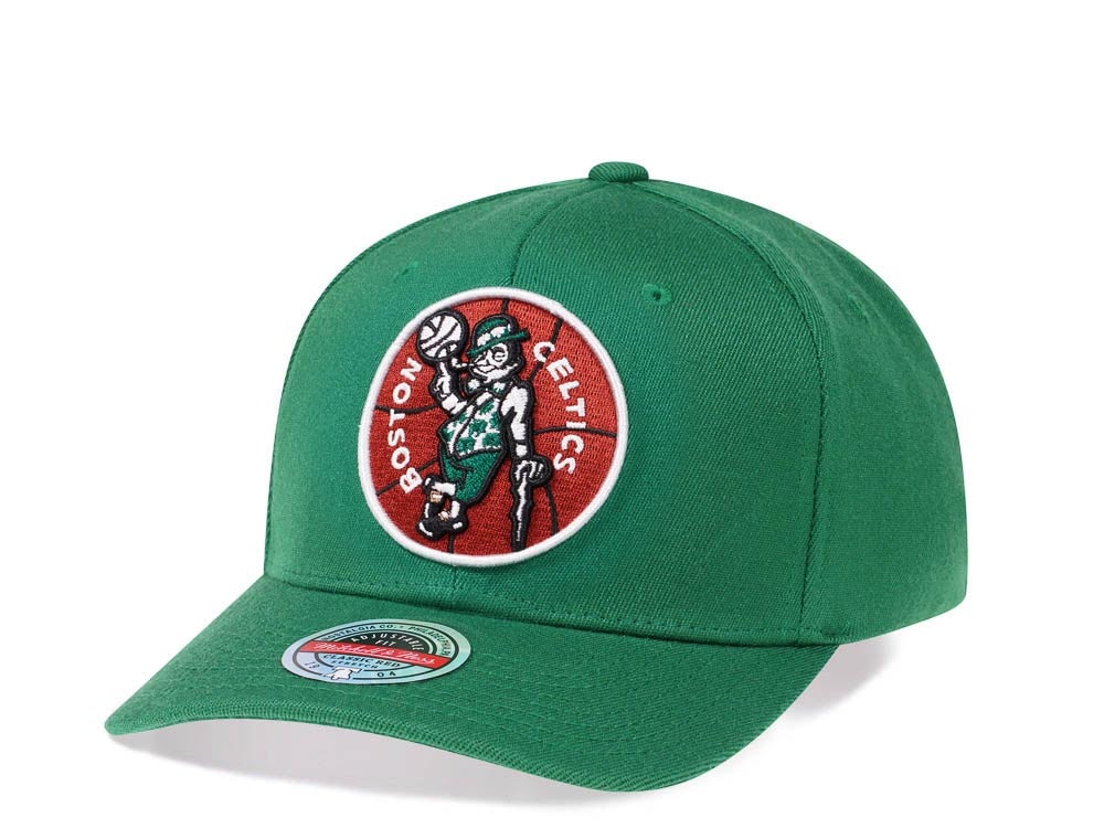 Mitchell & Ness Boston Celtics Team Ground Red Line Solid Flex Green Snapback Cap