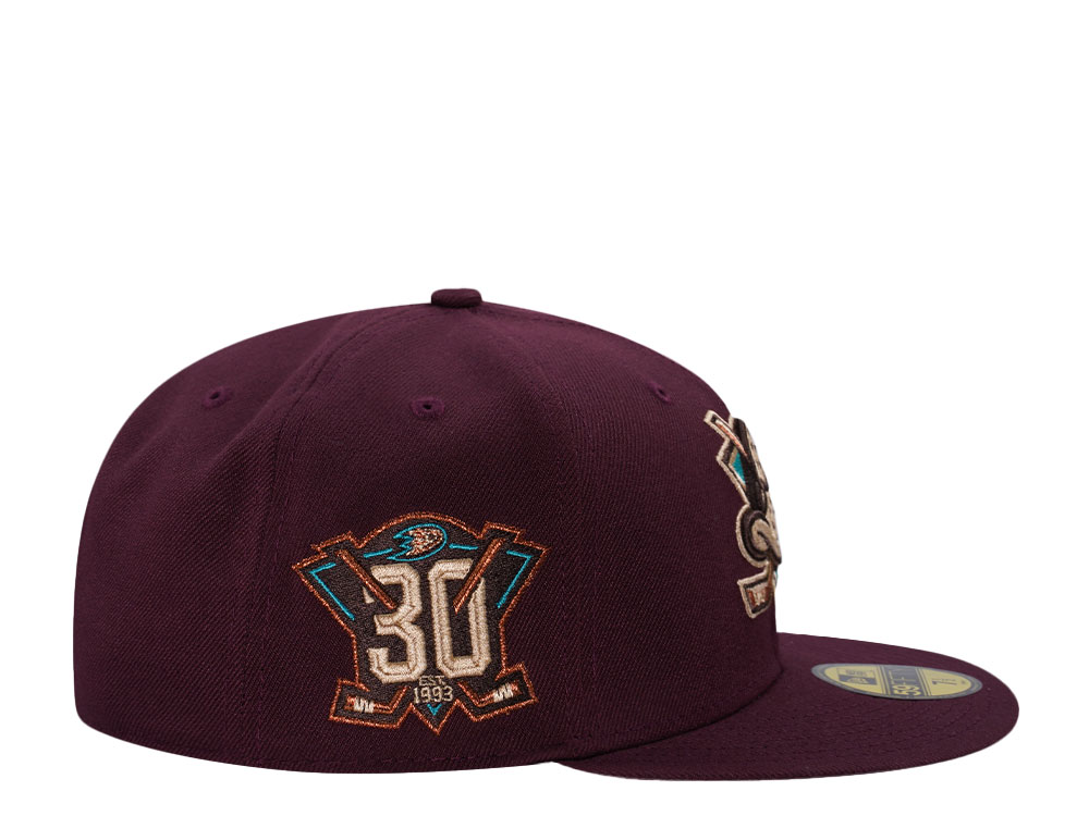 New Era Anaheim Ducks 30th Anniversary Maroon Prime Edition 59Fifty Fitted Cap