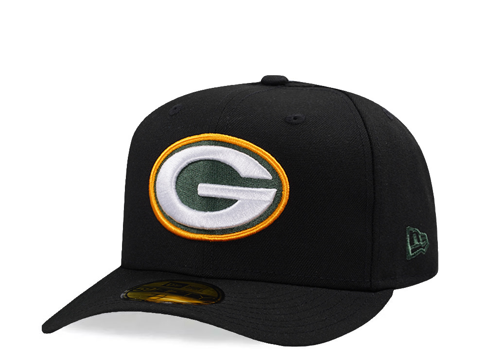 New Era Green Bay Packers Black Prime Edition Pre Curved 59Fifty Fitted Cap
