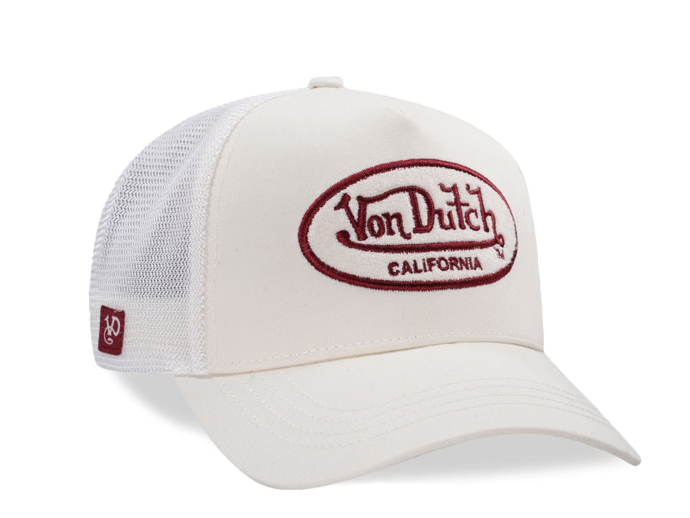 Von Dutch Oval Patch Creme Trucker Snapback Cap