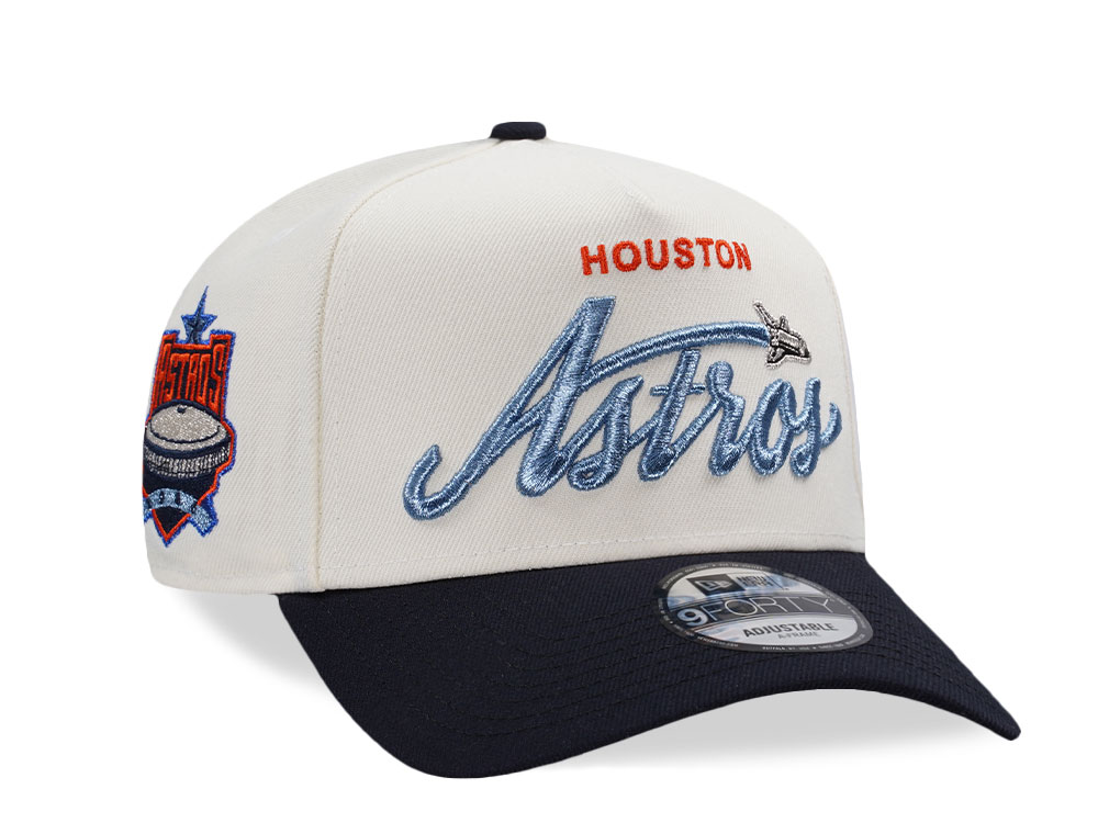 New Era Houston Astros Metallic Script Chrome Two Tone Edition 9Forty A Frame Snapback Cap