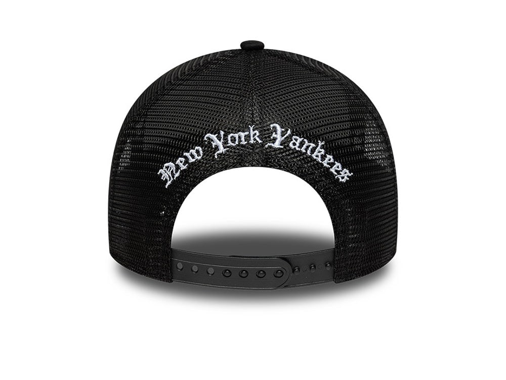 New Era New York Yankees Wordmark Black Prime Edition 9Forty A Frame Trucker Snapback Cap