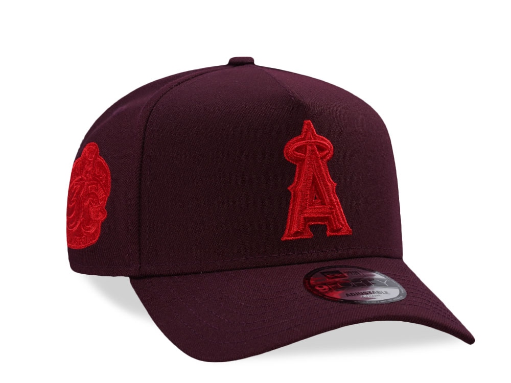 New Era Anaheim Angels 35th Anniversary Maroon Prime Edition 9Forty A Frame Snapback Cap