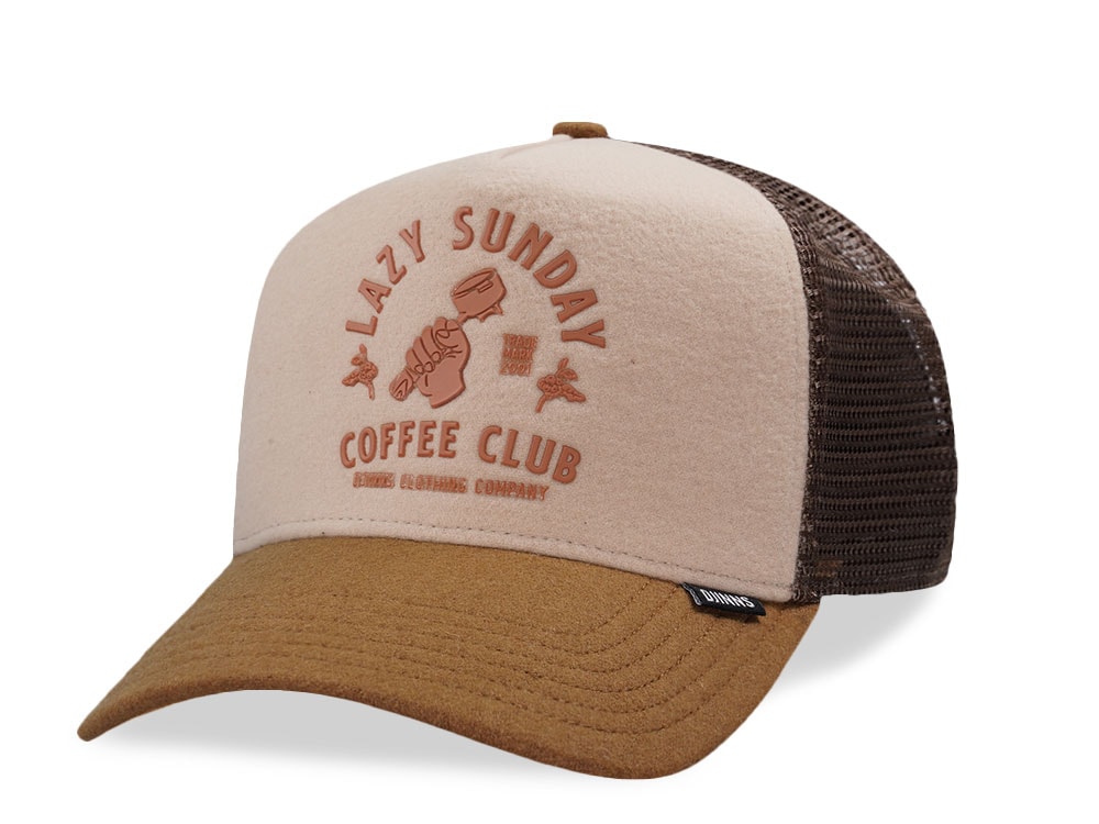 Djinns HFT Lazy Barista Beige Two Tone Edition Trucker Snapback Cap