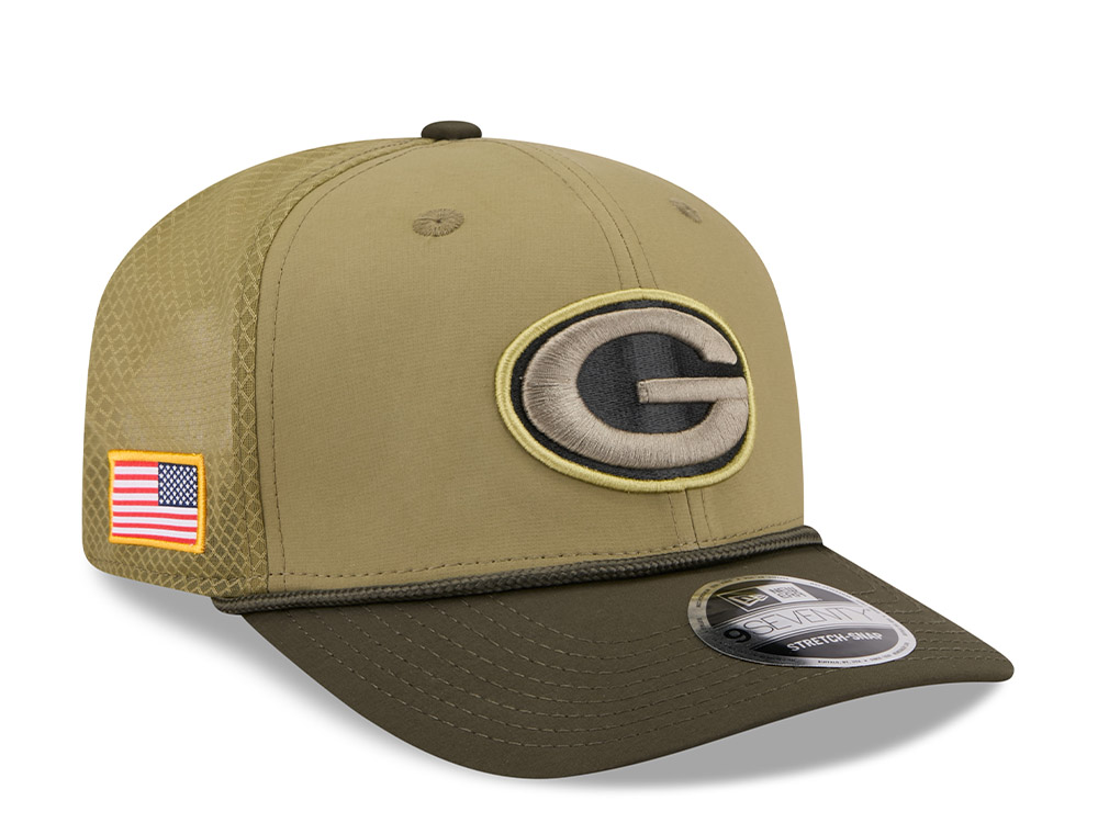 New Era Green Bay Packers Salute To Service 2025 9Seventy Snapback Cap