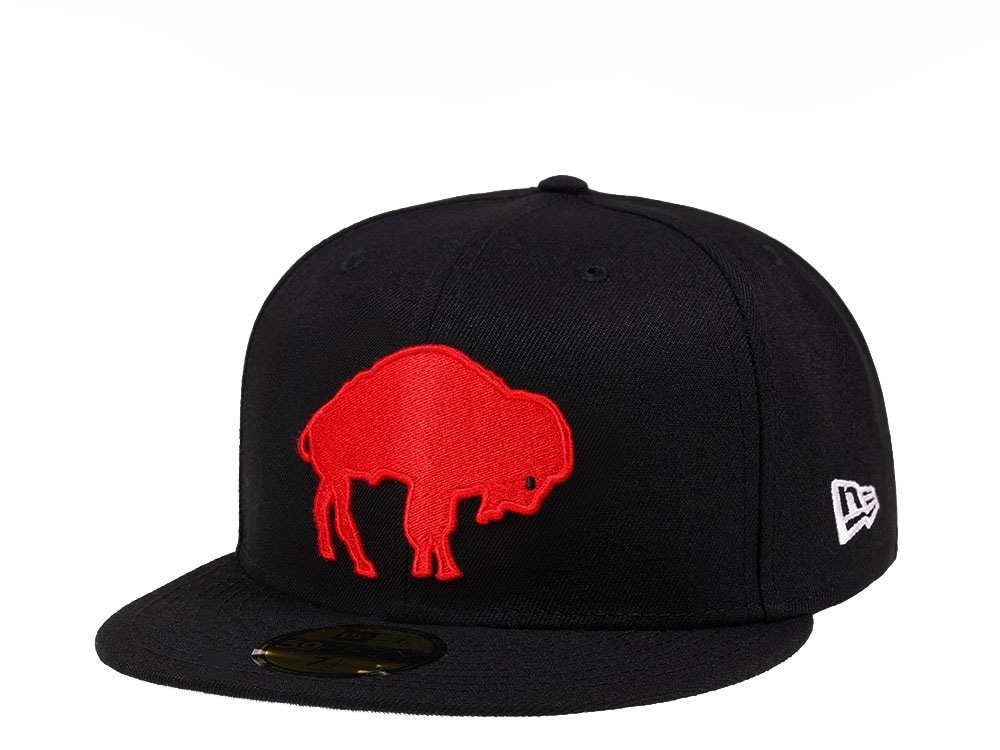 New Era Buffalo Bills Throwback Black Crimson Collection 59Fifty Fitted Cap