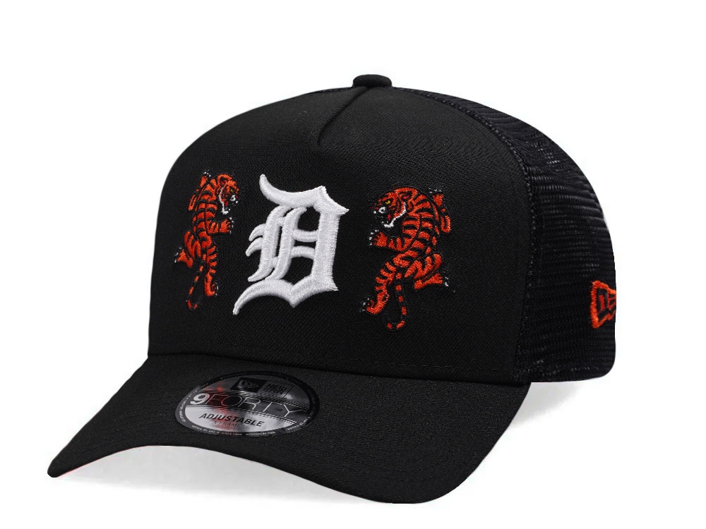 New Era Detroit Tigers Black Classic Edition 9Forty A Frame Trucker Snapback Cap