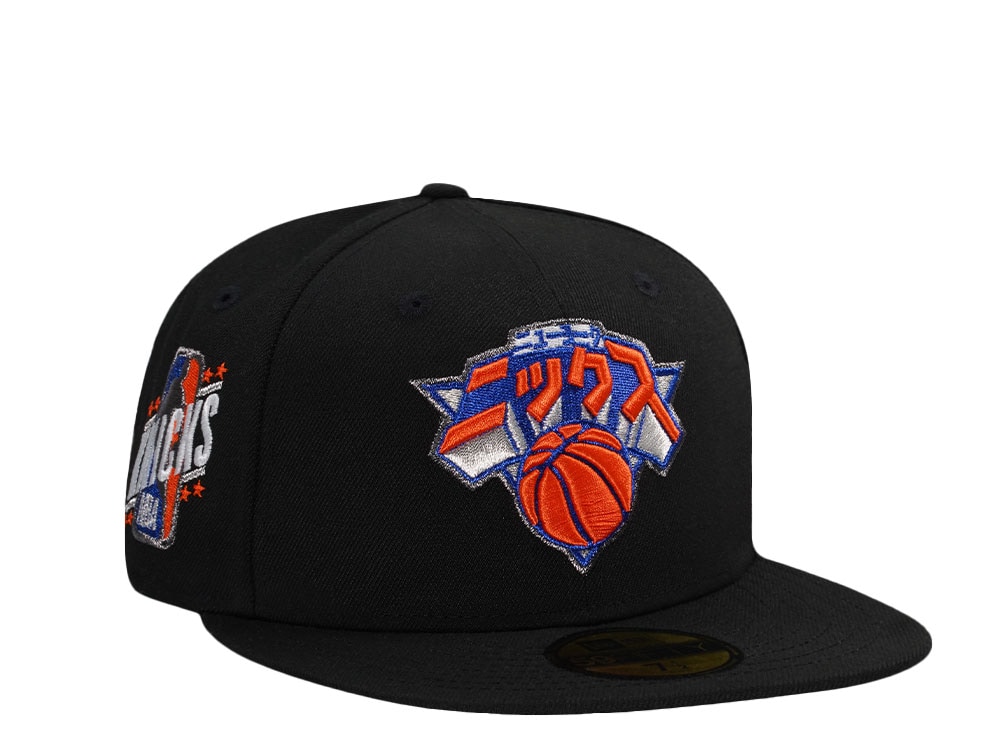 New Era New York Knicks Katakana Script Metallic Black Edition 59Fifty Fitted Cap