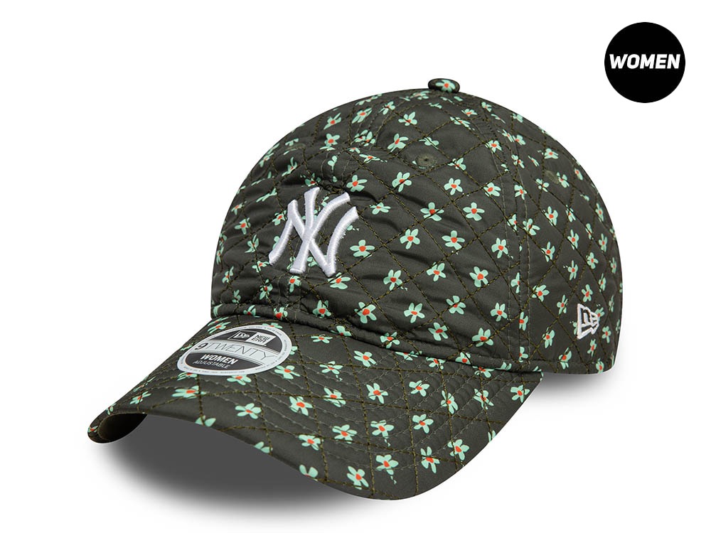 New Era New York Yankees Floral Quilt Olive Womens 9Twenty Strapback Cap