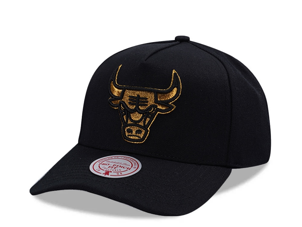 Mitchell & Ness Chicago Bulls Black Gold Edition Pro Pinch Fit Snapback Cap