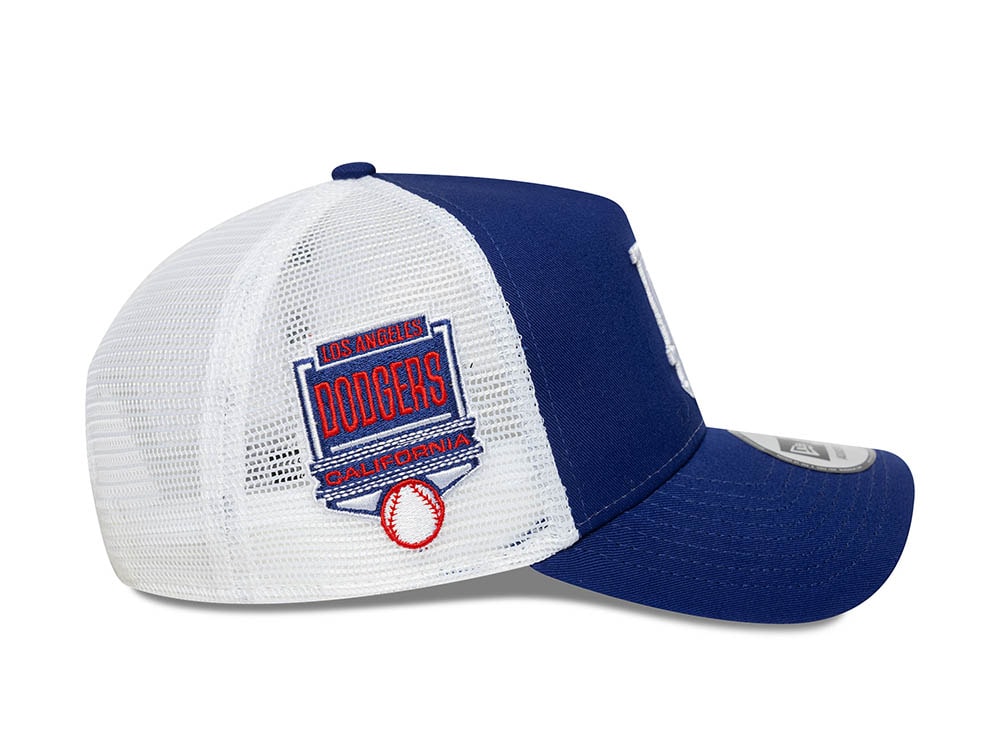 New Era Los Angeles Dodgers Side Patch 9Forty A-Frame Trucker Snapback Cap