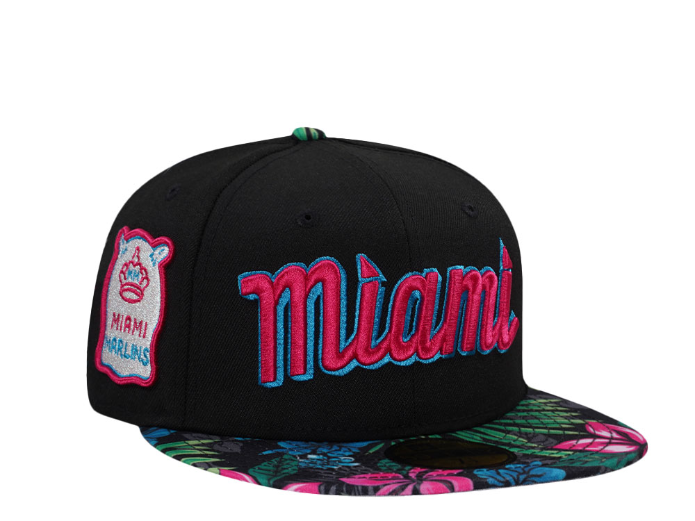 New Era Miami Marlins Floral Summer Two Tone Edition 59Fifty Fitted Cap