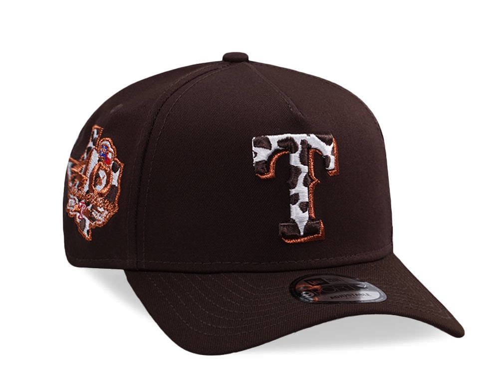 New Era Texas Rangers 40th Anniversary Burnt Wood Prime Edition 9Forty A Frame Snapback Cap