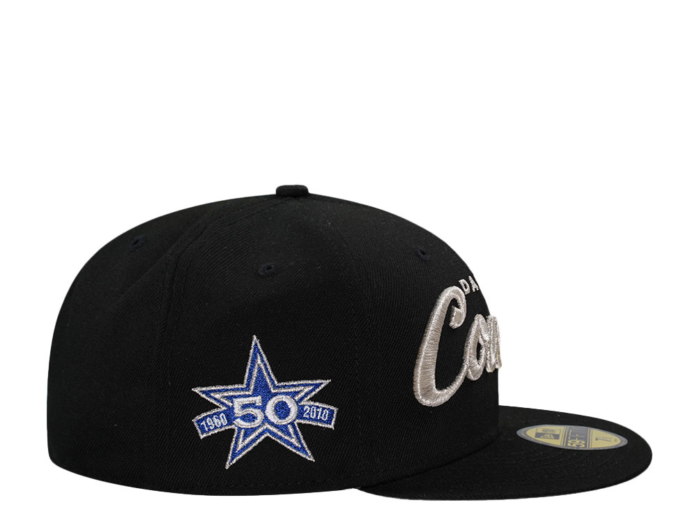 New Era Dallas Cowboys 50th Anniversary Black Metallic Edition 59Fifty Fitted Cap